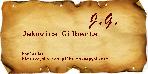 Jakovics Gilberta névjegykártya